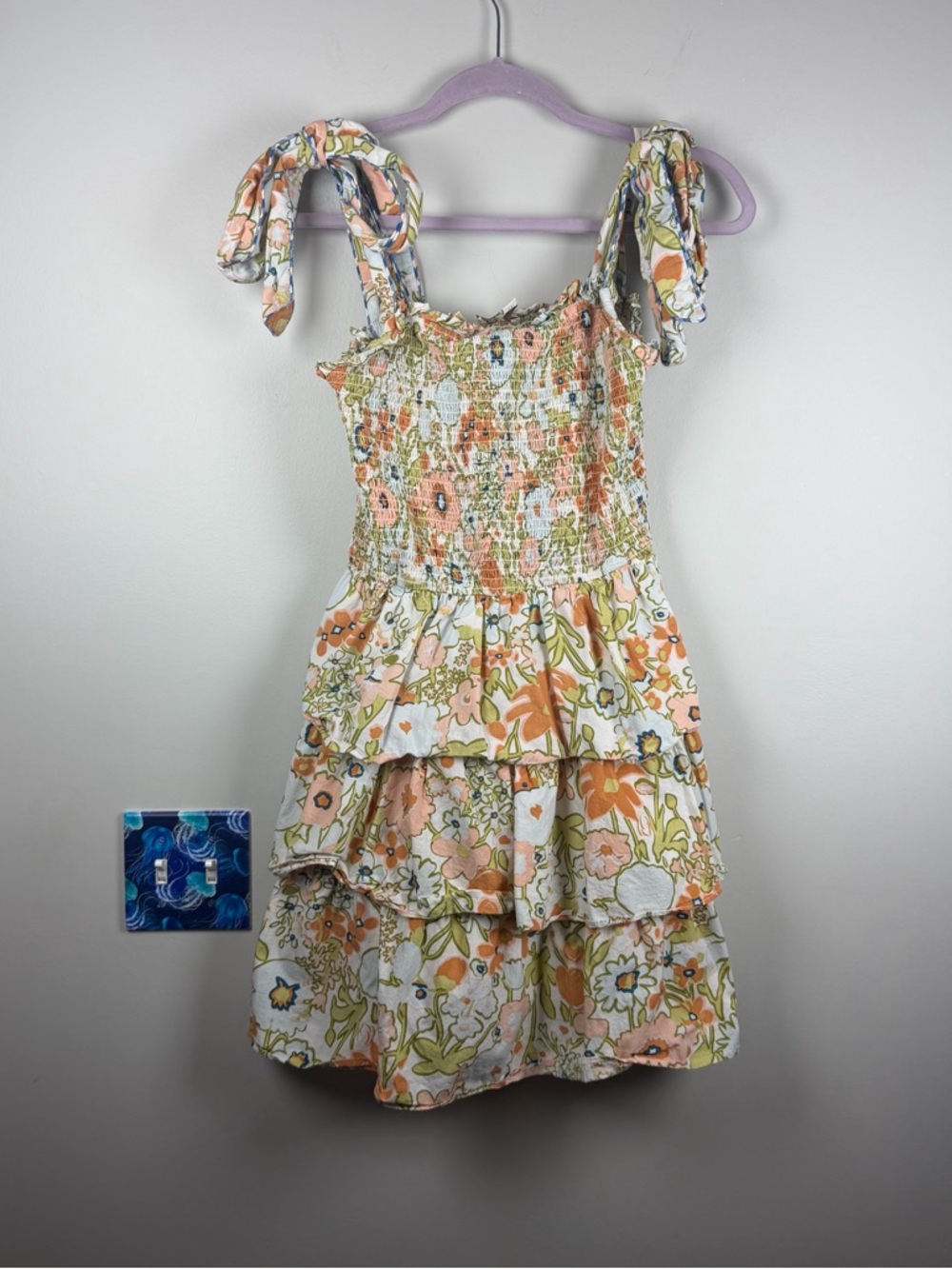 Cleobella Tamara Mini Tank Dress in Retro Floral Medium Smocked Festival Summer - Picture 2 of 11